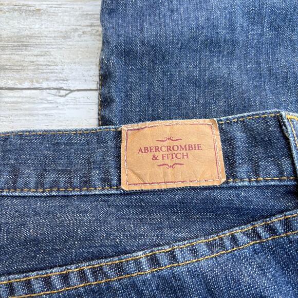 VTG Y2K Abercrombie & Fitch Jeans Sz 6R Blue Med Wash Flare Bootcut Skater Faded - Picture 4 of 11